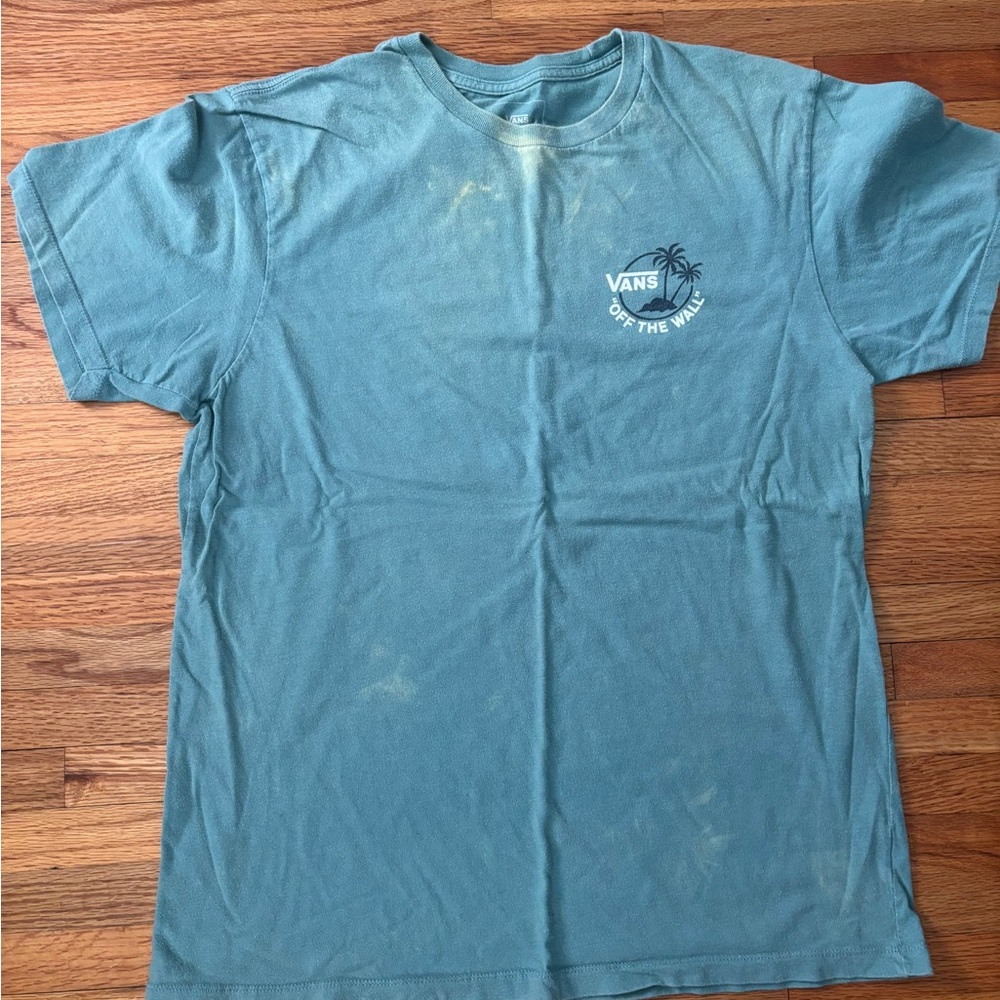 Vans Men's Palm Tree T-Shirt. Slight discoloration on the front.